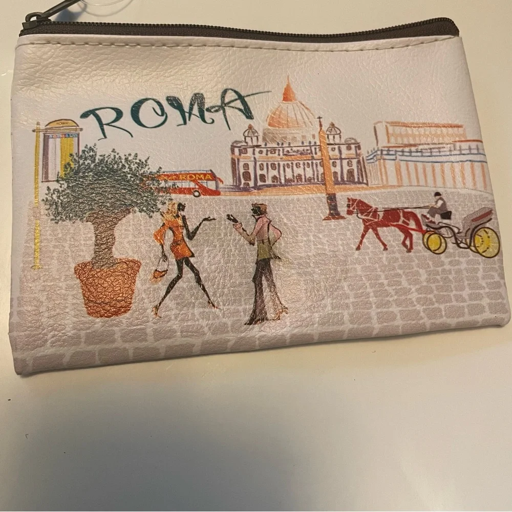 Roma Rome Printed makeup/cosmetic bag makeup toiletries electronics pouch